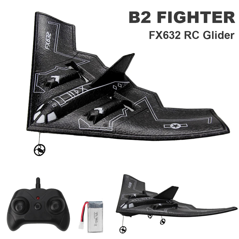 B2 RC Plane 2CH FX632 Remote Control Glider 2.4G 34Cm Wingspan Airplane Aircraft Drone Toys for Adults Children Boys Gifts