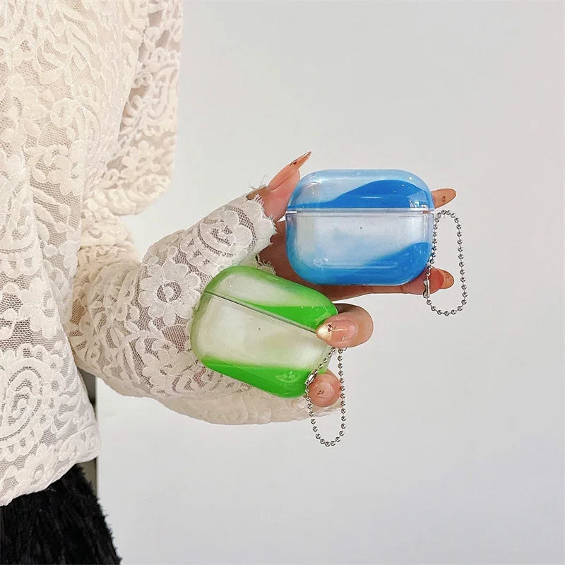 Luminous Quicksand Earphone Case for Airpods 4 Airpod Pro 3 2 Fashion Dynamic Sparkles Headphone Cover Luxury Brilliant Fundas