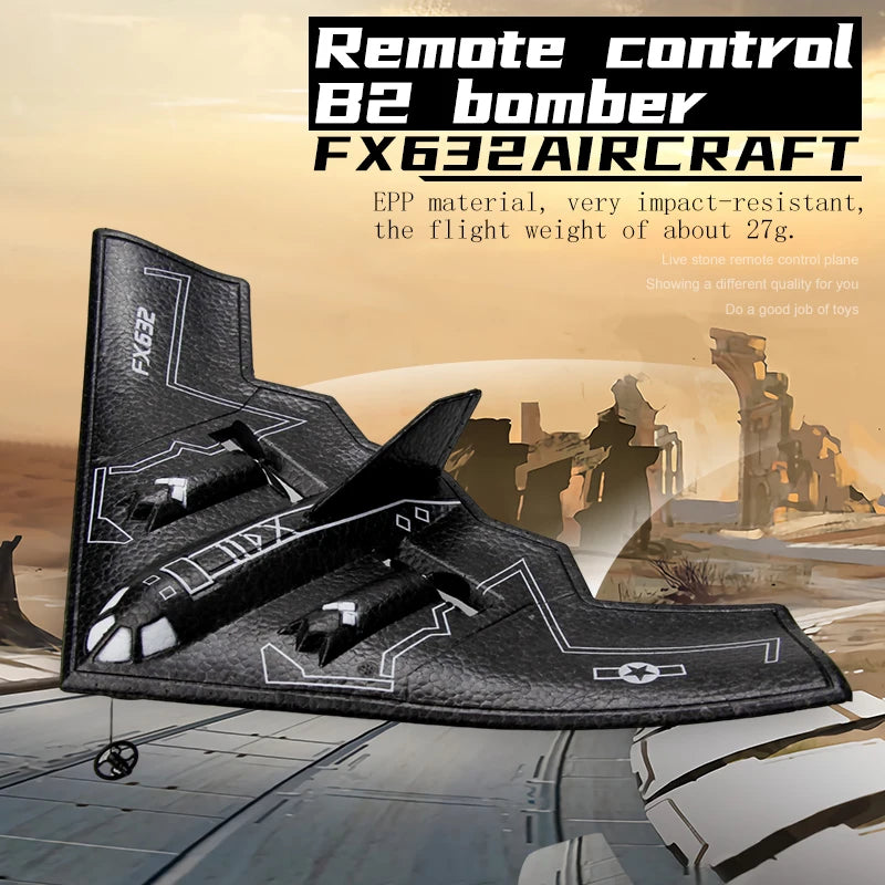 B2 RC Plane 2CH FX632 Remote Control Glider 2.4G 34Cm Wingspan Airplane Aircraft Drone Toys for Adults Children Boys Gifts